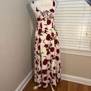 SHEIN Rose Corset Bodice Maxi Dress